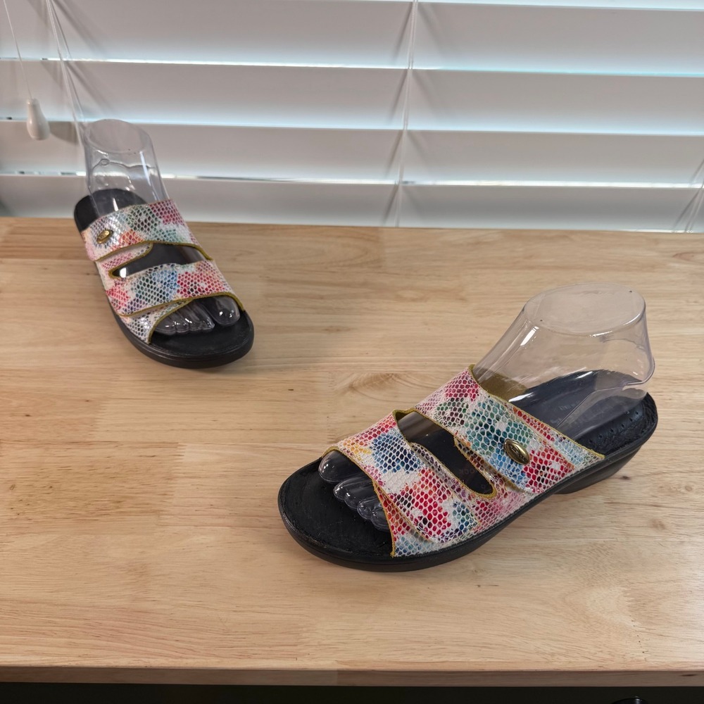 Flexus‎ by Spring Step Slide Sandals Women's Multicolor Slip-On Comfort - 7